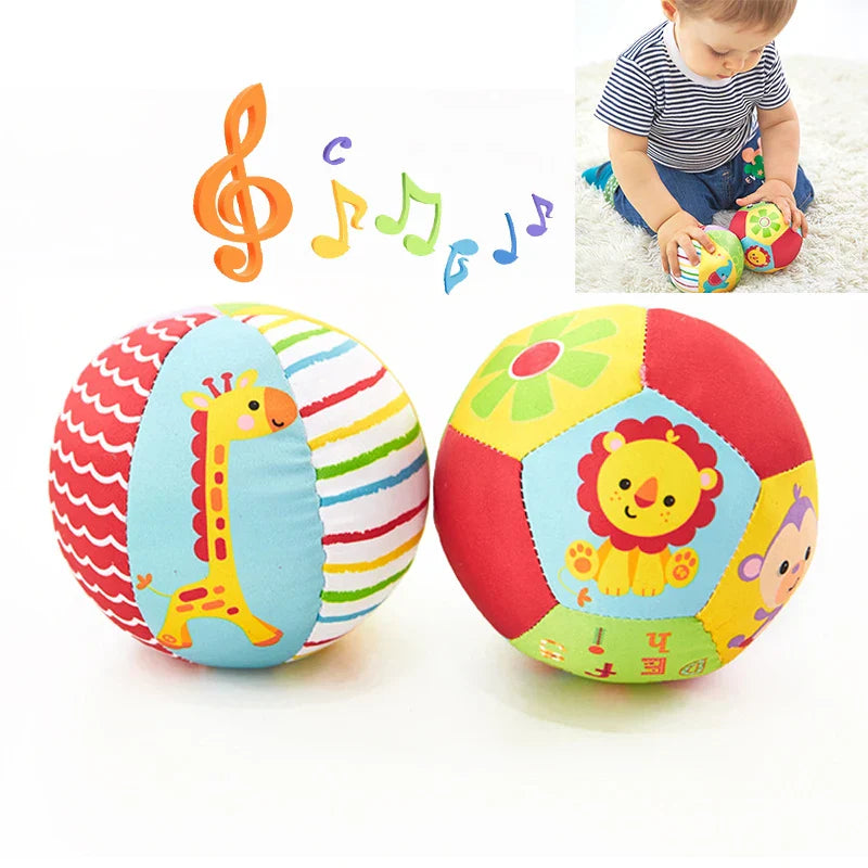 Bola Musical de Pelúcia para Bebê – Brinquedo Educativo com Sons e Estampas de Animais