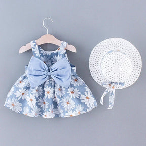 Vestido Infantil Floral com Laço – Modelo Princesa