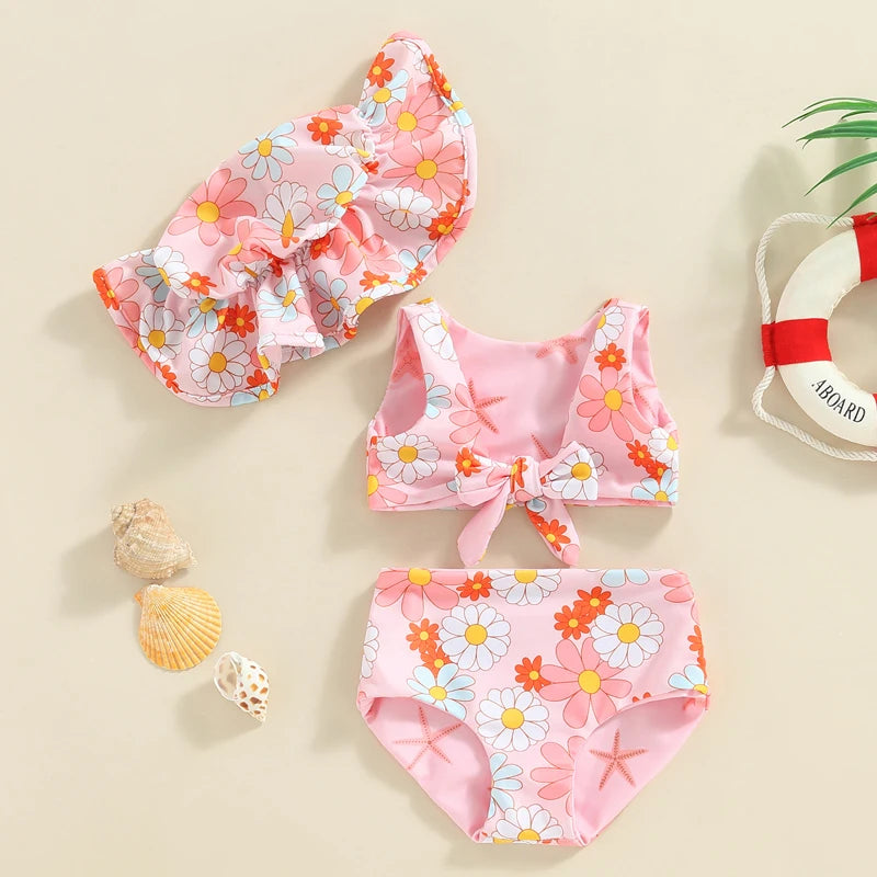 Conjunto de Praia Infantil Menina 3 Peças