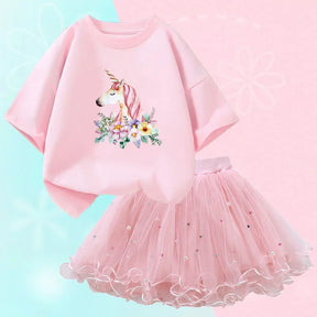 Conjunto Estampado Menina – Elegância Casual de Verão