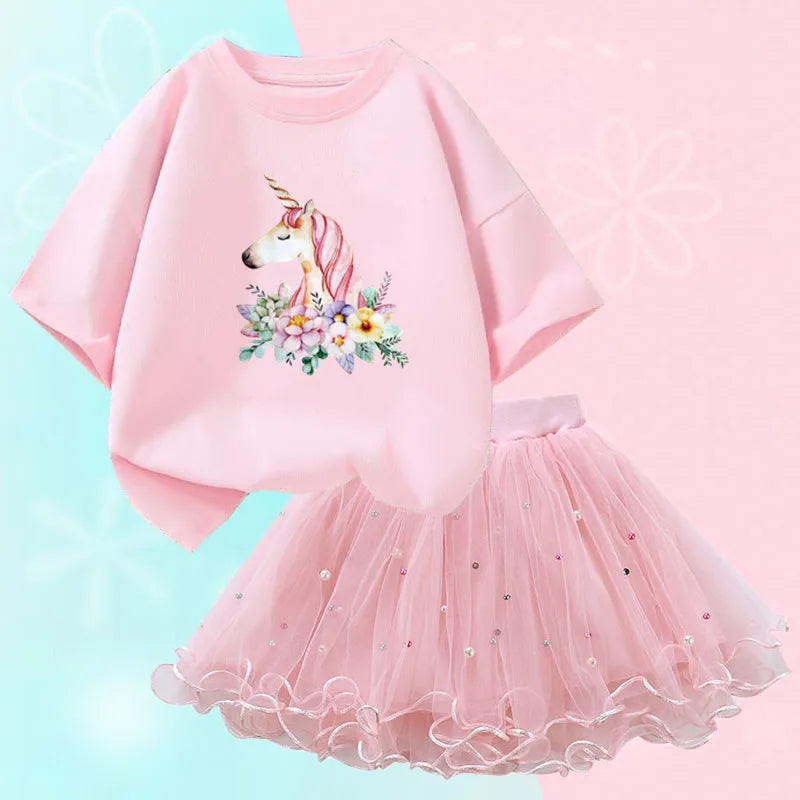 Conjunto Estampado Menina – Elegância Casual de Verão