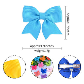 Conjunto 10 Laços de Cabelo Infantil – Presilhas com Fita de Cetim Colorida