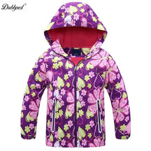 Jaqueta Infantil Impermeável Forrada em Fleece – Corta-Vento de Primavera e Outono para Meninas
