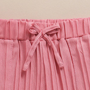 Conjunto Infantil Feminino Rosa Canelado – Estilo e Conforto para o Dia a Dia