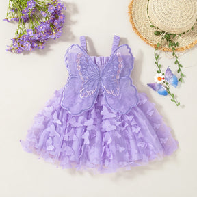 Vestido Princesa Bebê com Asas de Borboleta