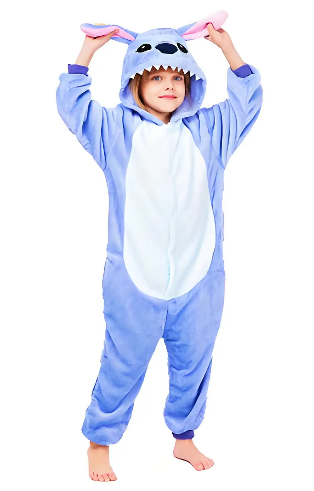 Fantasia Macacão Infantil Stitch – Capuz com Orelhas 3D