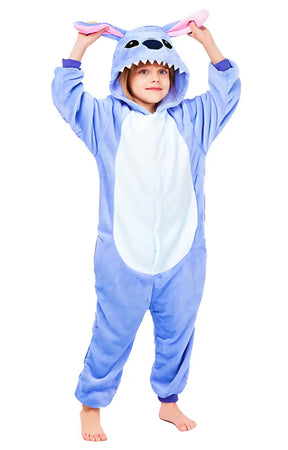 Fantasia Macacão Infantil Stitch – Capuz com Orelhas 3D