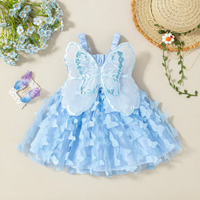 Vestido Princesa Bebê com Asas de Borboleta