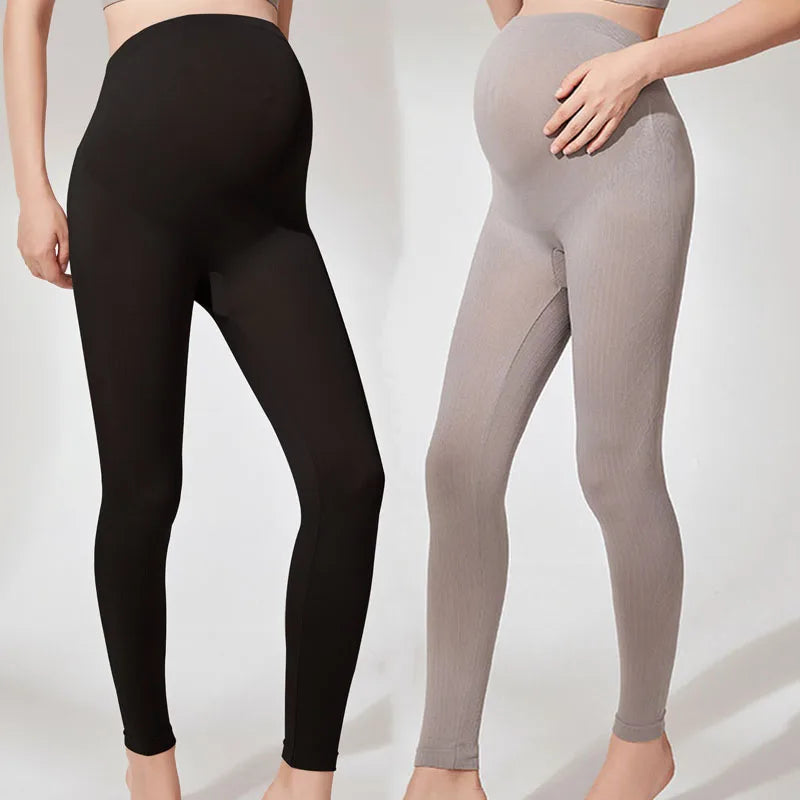 Legging Gestante Cintura Alta Preto e Cinza – Conforto e Sustentação na Maternidade