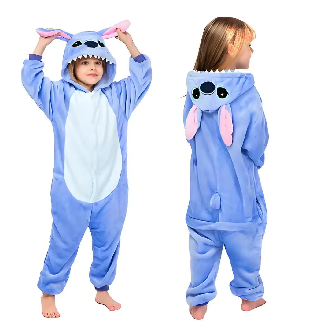 Fantasia Macacão Infantil Stitch – Capuz com Orelhas 3D