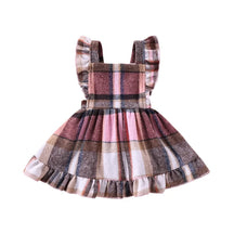 Vestido Infantil Xadrez com Babados – Modelo Trapézio de Inverno para Meninas