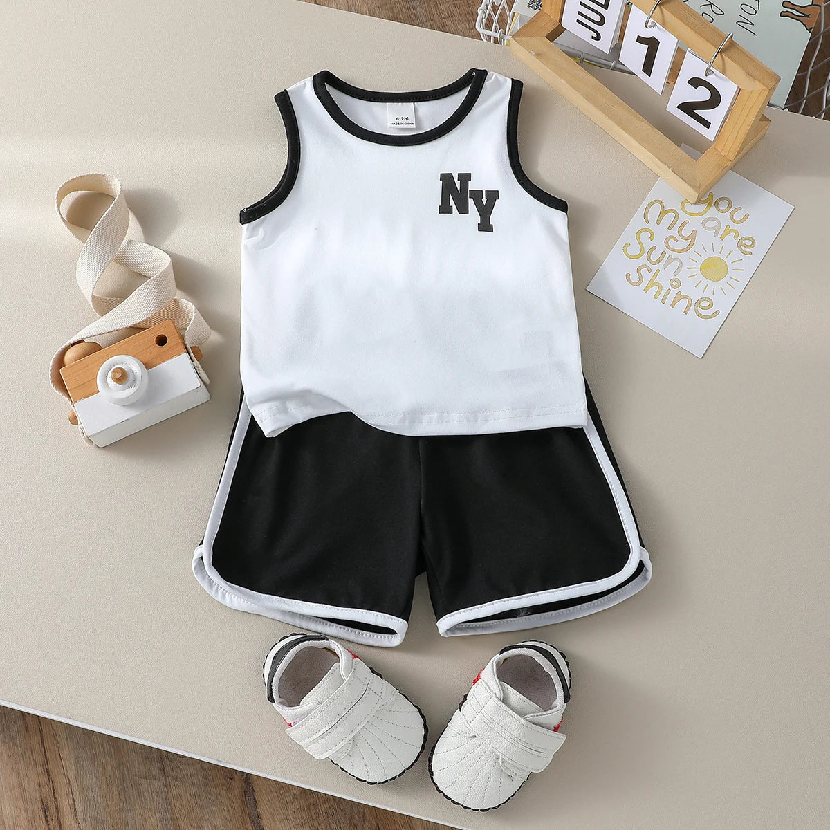 Conjunto Infantil Masculino de Verão – Regata e Shorts NY Estilo Esportivo