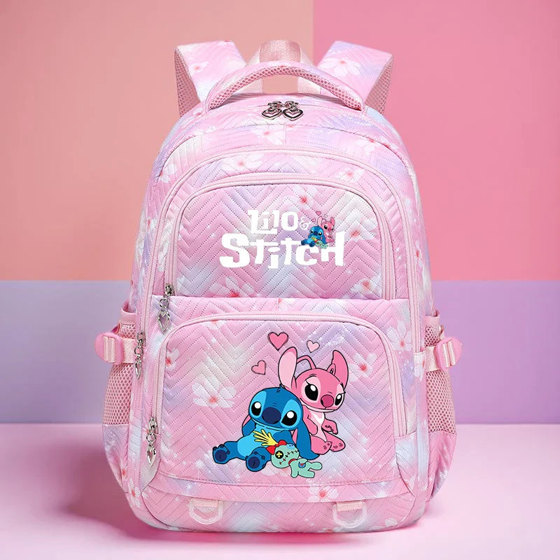 Mochila Stitch Estampada de Grande Capacidade – Mochila Escolar e de Viagem Leve para Mulheres e Meninas