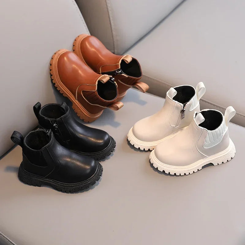 Bota Infantil Unissex Cano Curto – Botinha Fashion Confortável em Couro Sintético