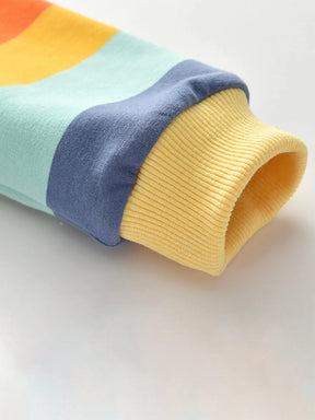 Jaqueta Infantil com Capuz e Estampa Arco-Íris – Zíper Frontal e Bolso Canguru