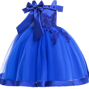 Vestido de Festa Infantil com Flores e Laço