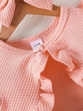 Vestido Infantil de Verão com Flor na Cintura – Conjunto com Bolero e Laço para Bebês