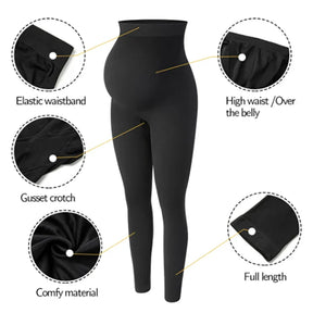 Legging Gestante Cintura Alta Preto e Cinza – Conforto e Sustentação na Maternidade