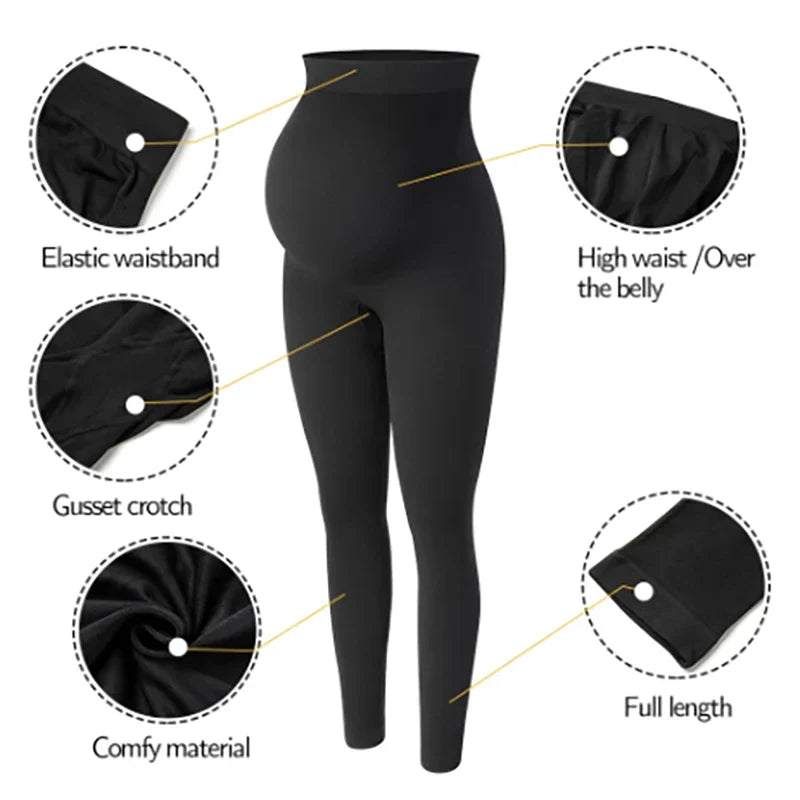 Legging Gestante Cintura Alta Preto e Cinza – Conforto e Sustentação na Maternidade