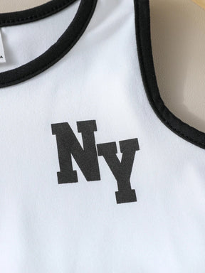 Conjunto Infantil Masculino de Verão – Regata e Shorts NY Estilo Esportivo