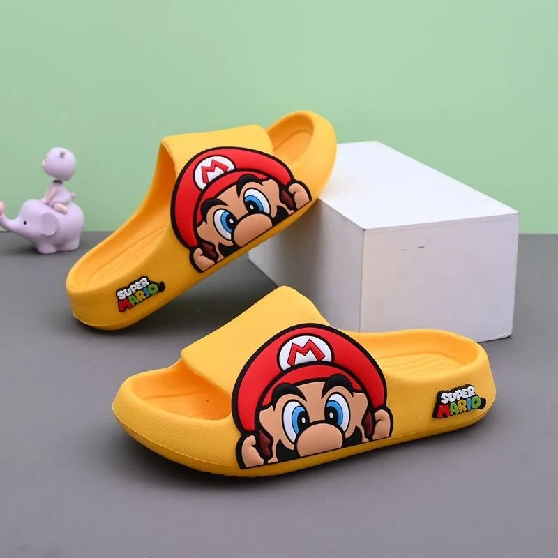 Chinelo Infantil Super Mario Azul – Sandália Confortável Antiderrapante para Meninos e Meninas