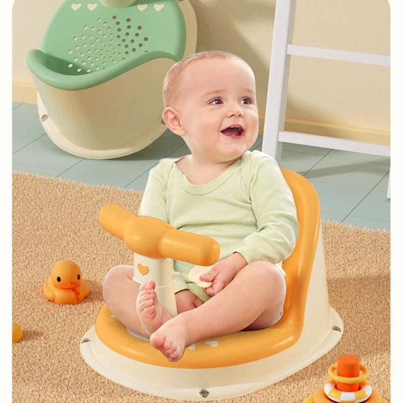 Assento de Banho Infantil com Almofada – Cadeira Antiderrapante e Confortável para Bebês