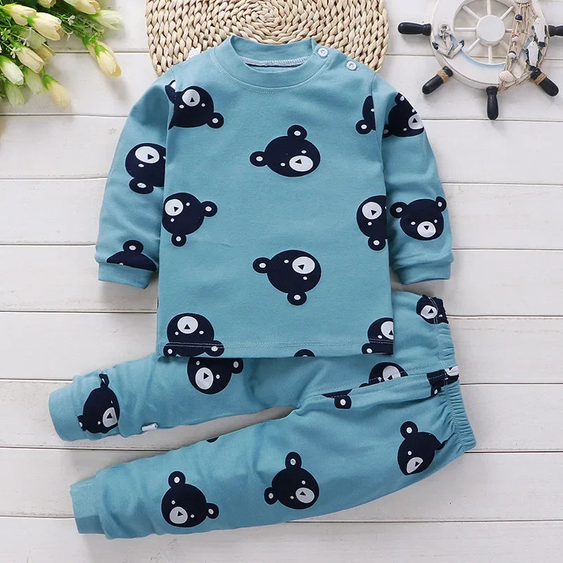Conjunto Infantil Dinossauro – Pijama Confortável com Blusa e Calça para Meninos e Meninas