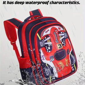 Mochila Infantil 3D Carro Impermeável – Leve e Resistente