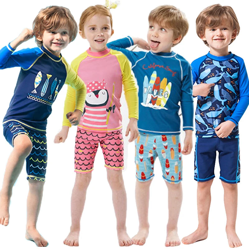 Conjunto Infantil Manga Longa com Proteção Solar FPS 50
