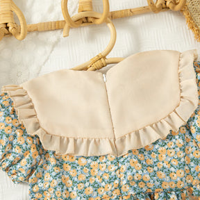 Vestido Infantil de Verão com Gola Boneca e Laço – Estilo Princesa Coreano