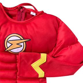 Fantasia Infantil Flash – Super-Herói com Máscara e Músculos