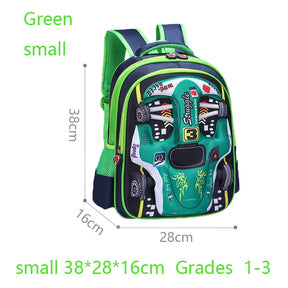 Mochila Infantil 3D Carro Impermeável – Leve e Resistente