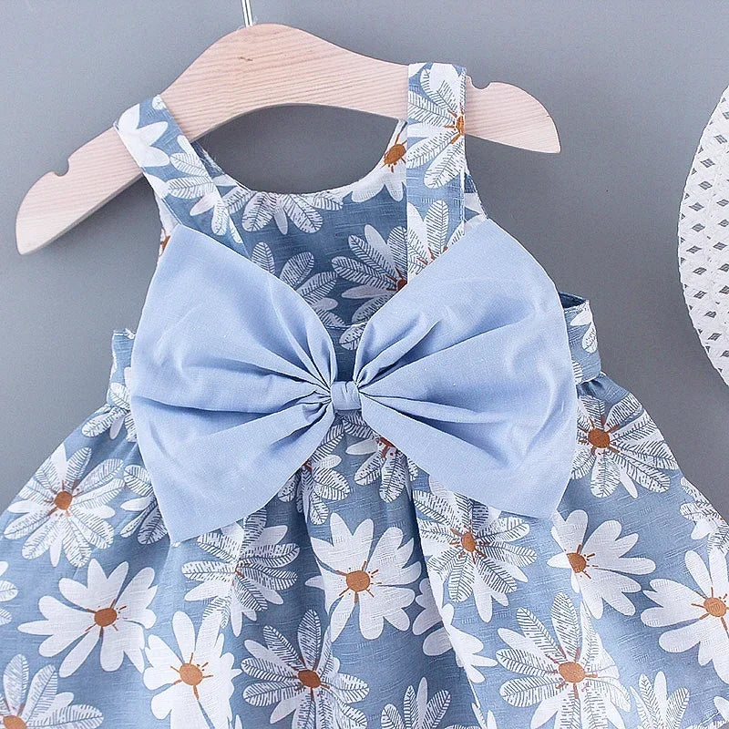 Vestido Infantil Floral com Laço – Modelo Princesa