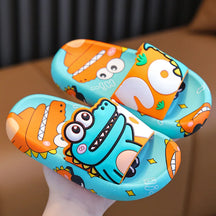 Chinelo Infantil Dinossauro Azul – Sandália Slide Confortável e Antiderrapante para Meninos e Meninas