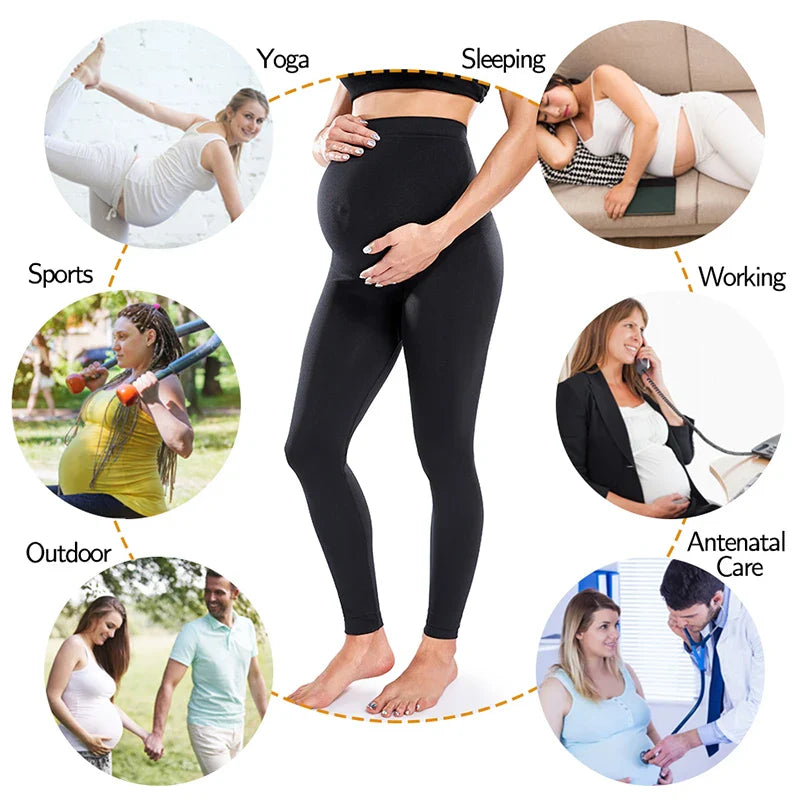 Legging Gestante Cintura Alta Preto e Cinza – Conforto e Sustentação na Maternidade