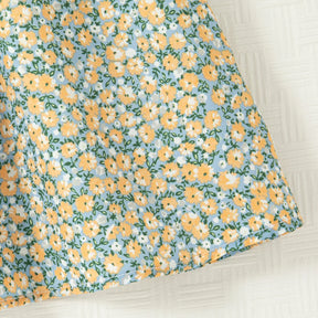 Vestido Infantil de Verão com Gola Boneca e Laço – Estilo Princesa Coreano