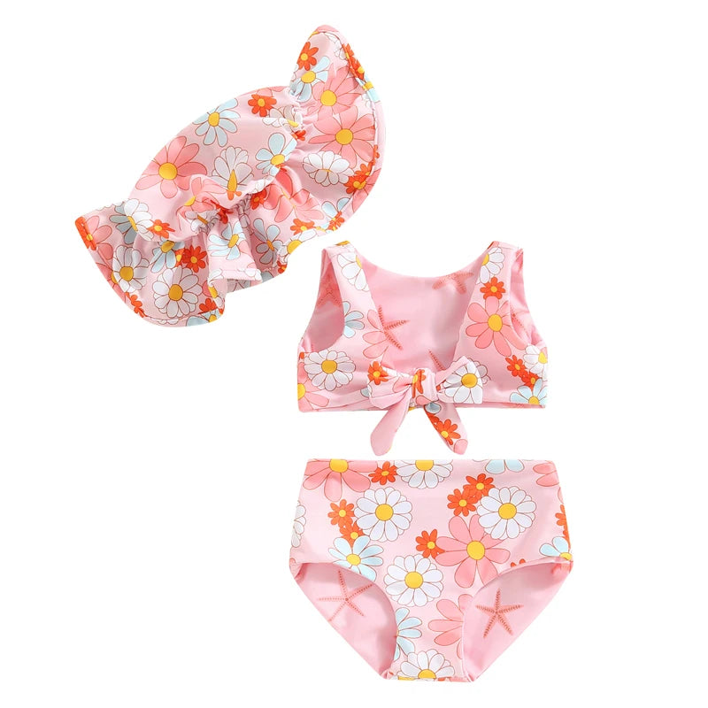 Conjunto de Praia Infantil Menina 3 Peças