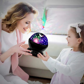 Luminária Projetora Infantil Estrelas e Lua