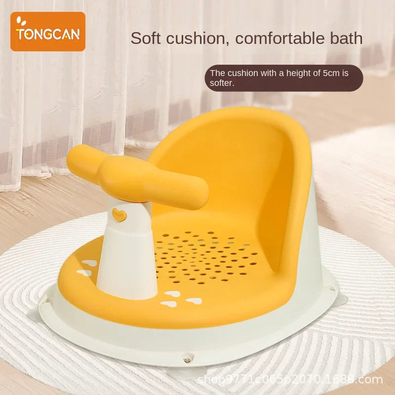 Assento de Banho Infantil com Almofada – Cadeira Antiderrapante e Confortável para Bebês