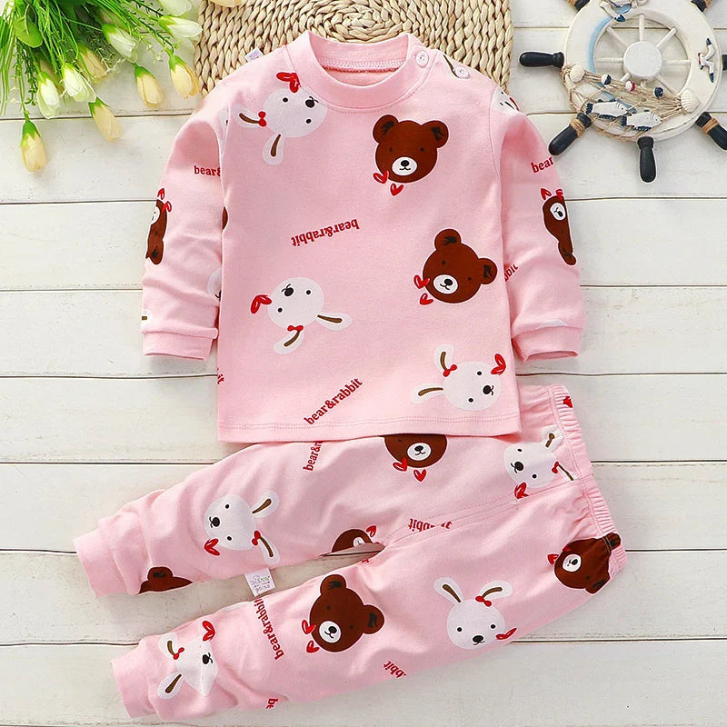 Conjunto Infantil Dinossauro – Pijama Confortável com Blusa e Calça para Meninos e Meninas