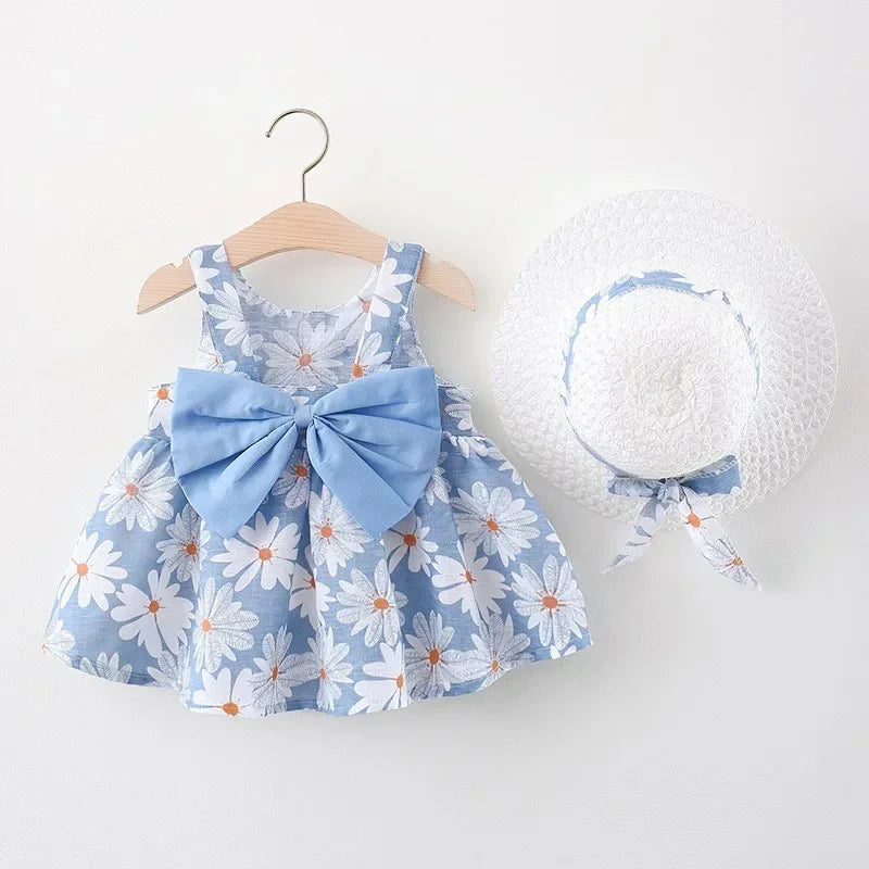 Vestido Infantil Floral com Laço – Modelo Princesa