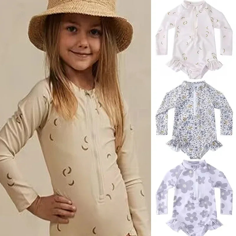 Maiô Infantil UV com Babados