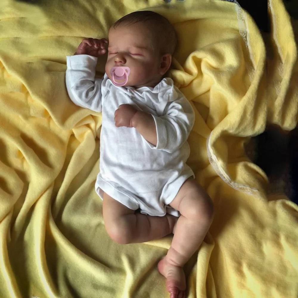 Boneca Reborn  – Realista, Feita à Mão, Corpo em Tecido