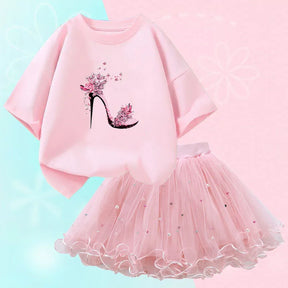 Conjunto Estampado Menina – Elegância Casual de Verão