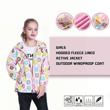 Jaqueta Infantil Impermeável Forrada em Fleece – Corta-Vento de Primavera e Outono para Meninas