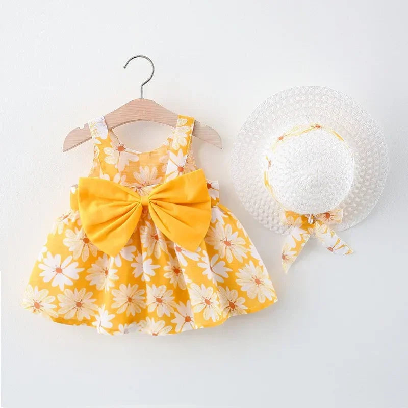 Vestido Infantil Floral com Laço – Modelo Princesa