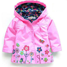 Capa de Chuva Infantil com Capuz – Jaqueta Impermeável Estampada para Meninas e Meninos