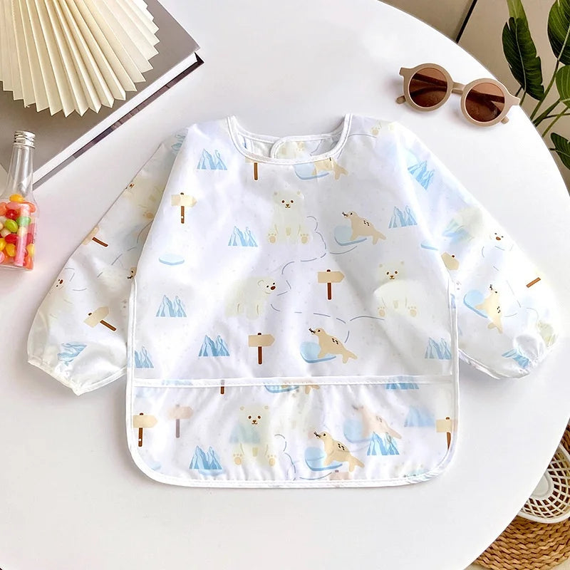 Babador Infantil com Mangas Impermeável – Ajustável e Multiuso