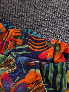 Conjunto Infantil de Verão com Camisa Floral e Shorts – Estilo Tropical para Meninos