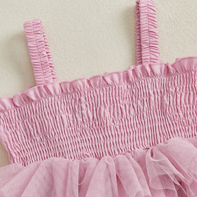 Vestido Infantil Rosa com Babados em Camadas e Laços – Roupa de Festa para Meninas